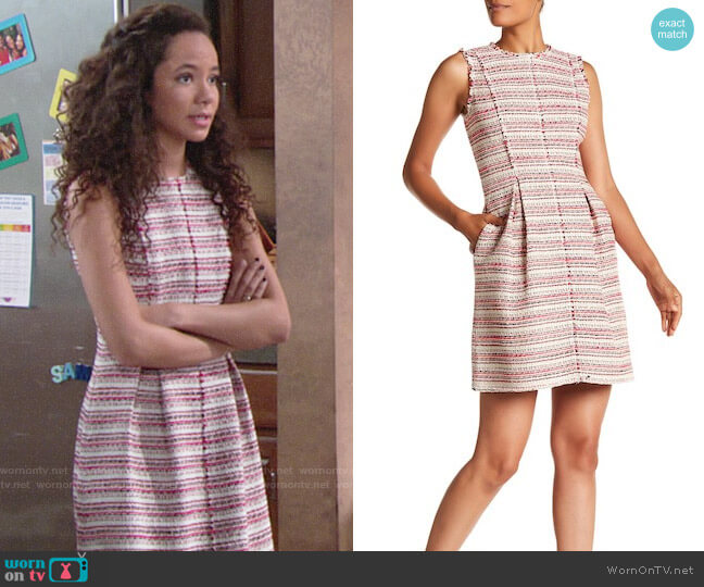 Rebecca Taylor Optic Striped Tweed Dress worn by Mattie Ashby (Lexie Stevenson) on The Young and the Restless