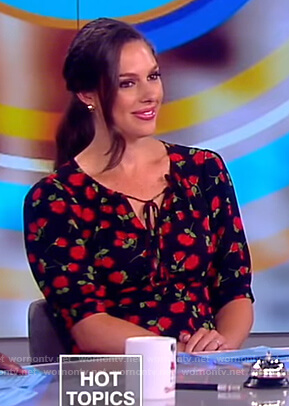 Abby's black rose print dress on The View