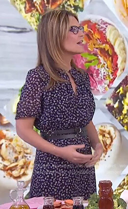 Savannah’s purple floral dress with ring detail on Today