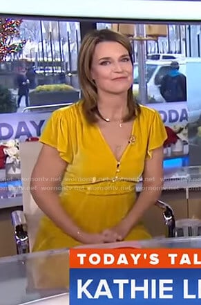 Savannah’s yellow velvet dress on Today