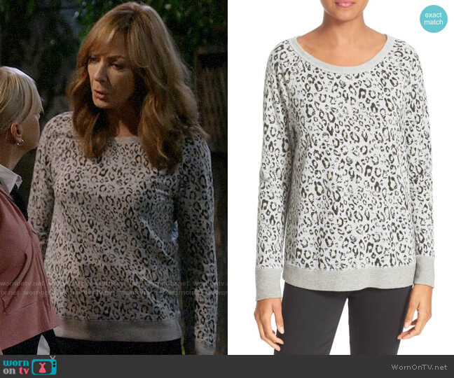 Soft Joie Annora Animal Print Sweater worn by Bonnie Plunkett (Allison Janney) on Mom