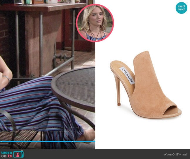 Steve Madden Sinful Sandal worn by Summer Newman (Hunter King) on The Young and the Restless