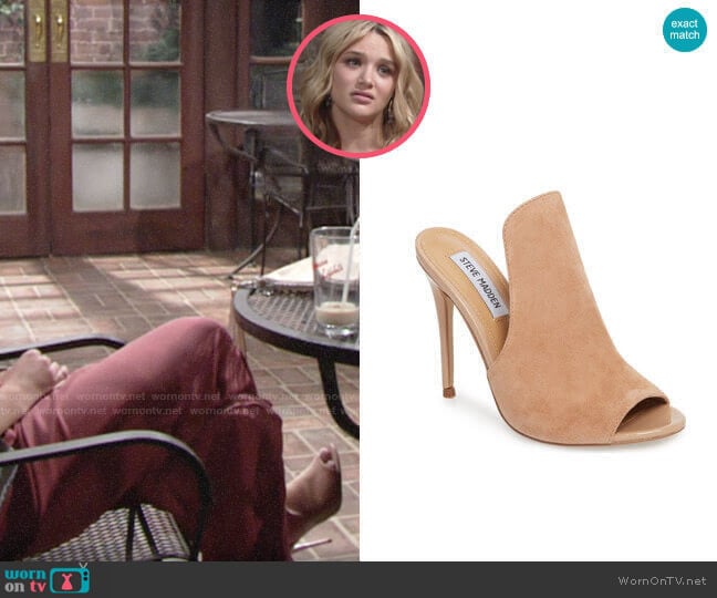 Steve Madden Sinful Sandal worn by Summer Newman (Hunter King) on The Young and the Restless