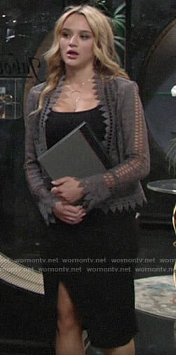 Summer’s grey lace jacket on The Young and the Restless