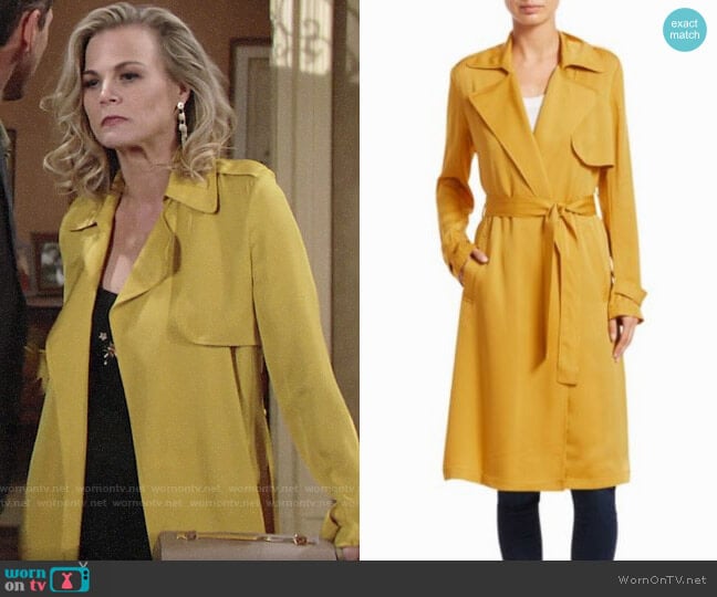 Theory Oaklane Trench worn by Phyllis Newman (Gina Tognoni) on The Young and the Restless