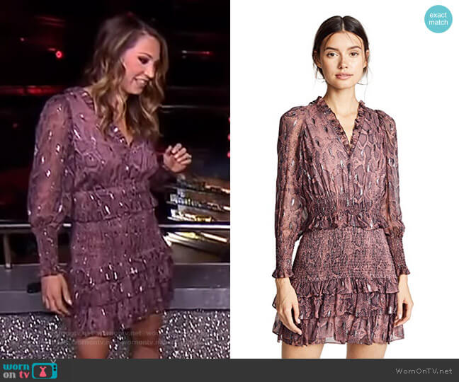 Snake Smock Dress by Rebecca Taylor worn by Ginger Zee on Good Morning America