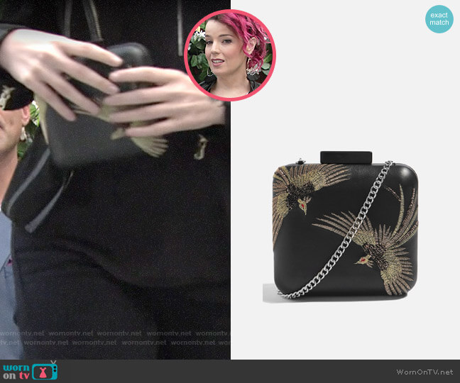 Topshop Real Leather Bird Boxy Clutch worn by Sinead on The Young and the Restless