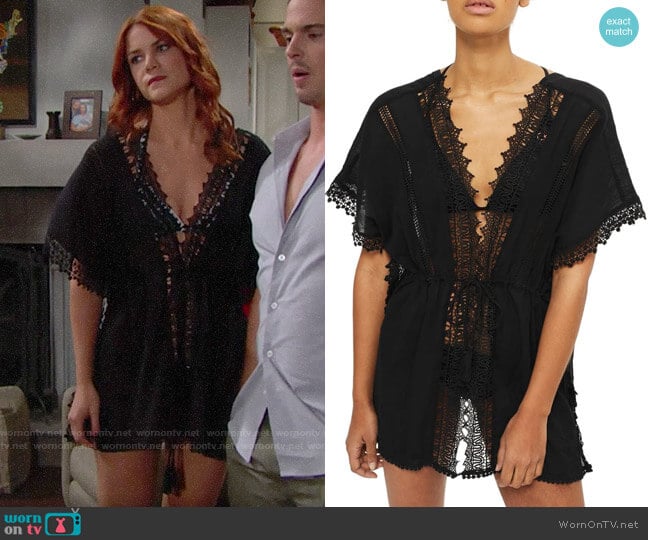 Topshop V-Neck Cover-Up Caftan worn by Sally Spectra (Courtney Hope) on The Bold and the Beautiful