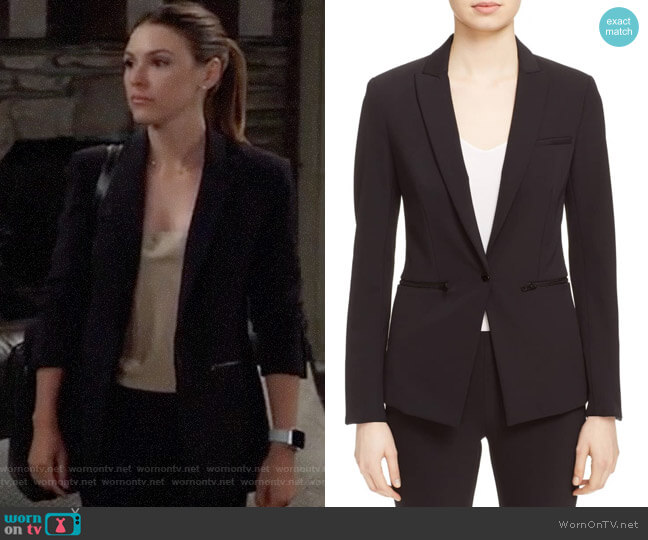 WornOnTV: Margaux’s black blazer with zip pockets on General Hospital ...