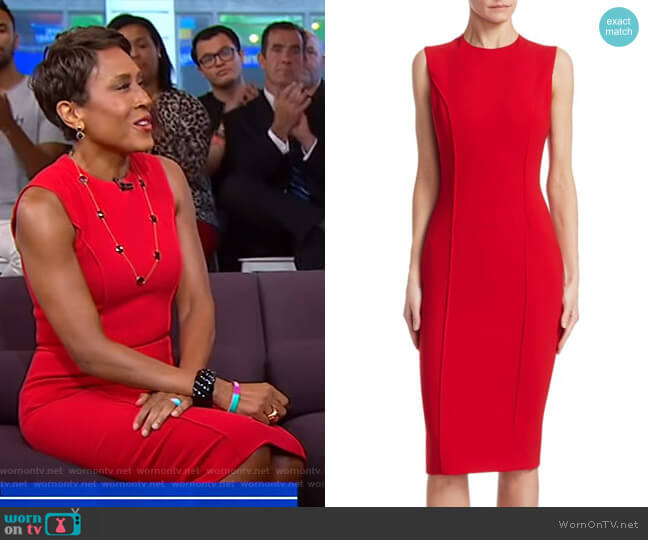 WornOnTV: Robin’s red sleeveless sheath dress on Good Morning America ...