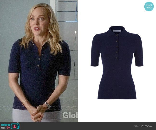 Victoria Beckham Knitted Polo Shirt worn by Marissa Morgan (Geneva Carr) on Bull