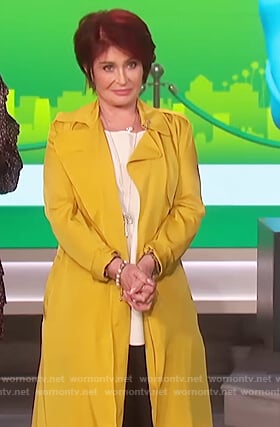 Sharon’s yellow trench coat on The Talk