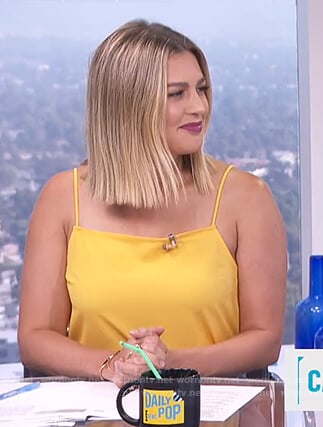 Carissa’s yellow cami top on E! News Daily Pop