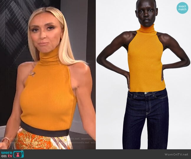 Ribbed Halter Top by Zara worn by Giuliana Rancic on E! News