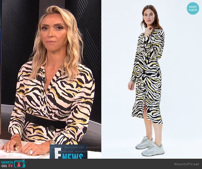 Zebra Printed Dress by Zara worn by Giuliana Rancic on E! News