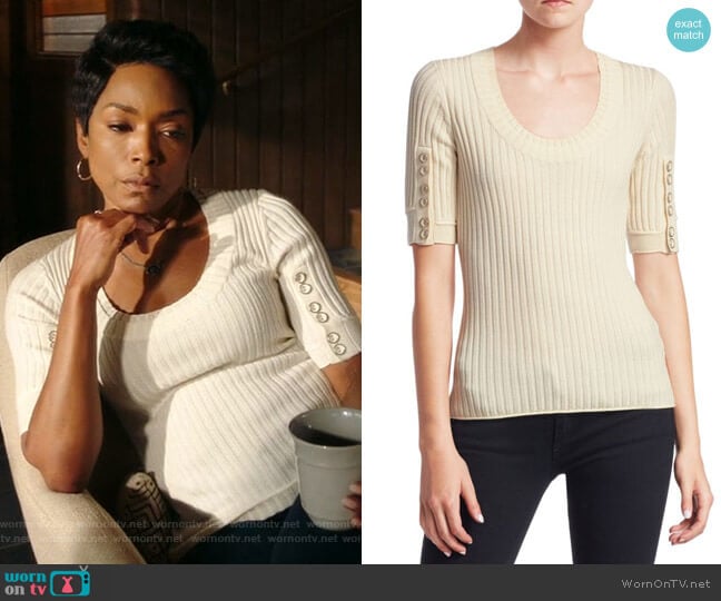 Button Detail Sleeve Sweater by 3.1 Phillip Lim worn by Athena Grant (Angela Bassett) on 9-1-1