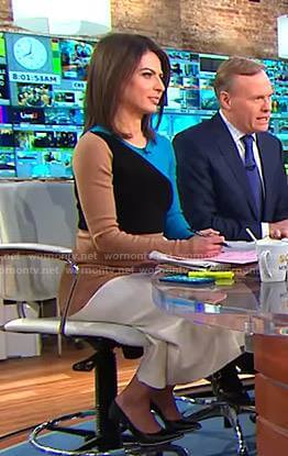 Bianna’s colorblock long sleeve dress on CBS This Morning