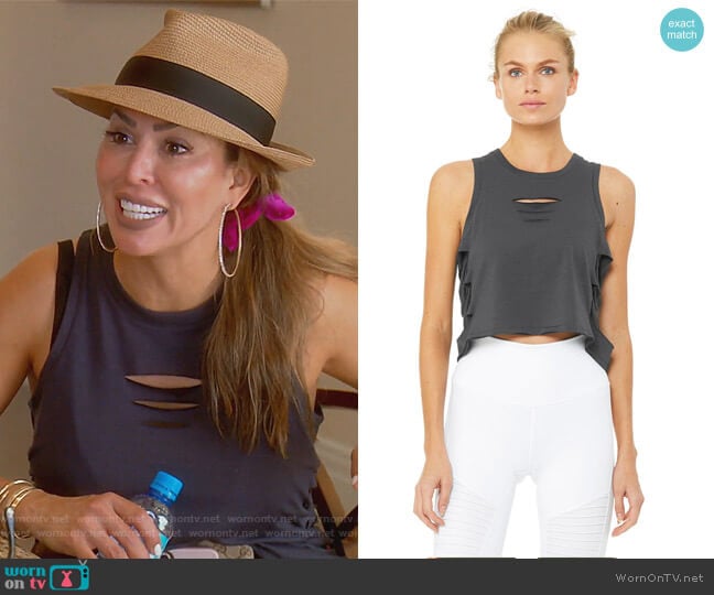 Cut it Out Cropped Tank by Alo worn by Kelly Dodd on The Real Housewives of Orange County