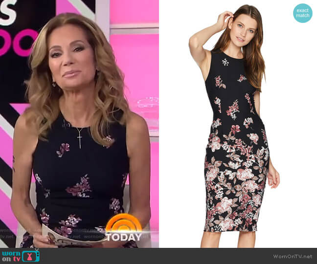 Falling Blossoms Printed Sheath by Adrianna Papell  worn by Kathie Lee Gifford on Today