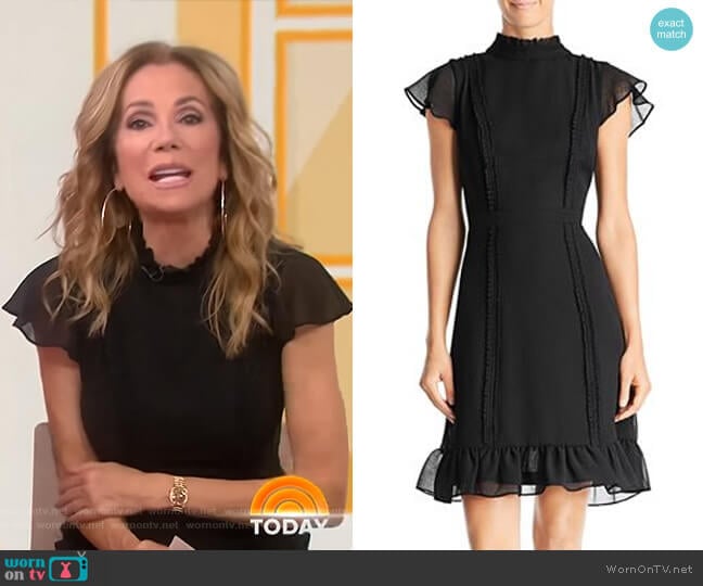 WornOnTV: Kathie’s black short sleeve chiffon dress on Today | Kathie ...