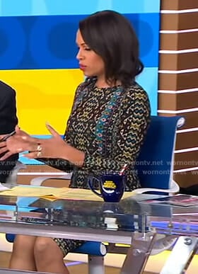 Adrienne's mixed print dress on Good Morning America