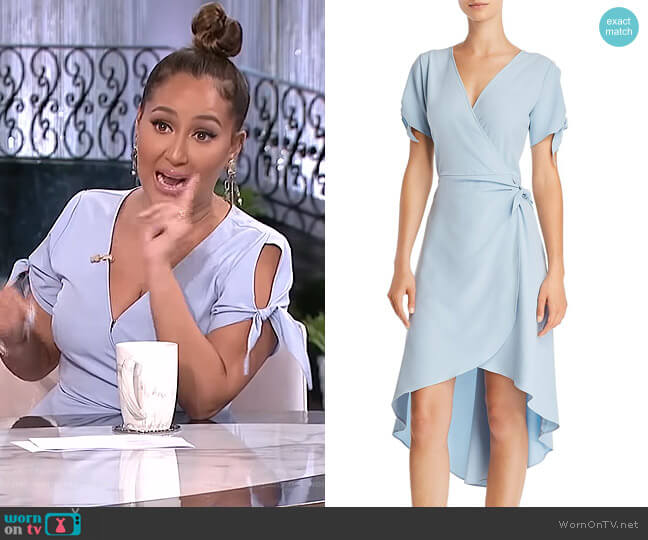 High/Low Faux-Wrap Dress by Aqua worn by Adrienne Houghton on The Real