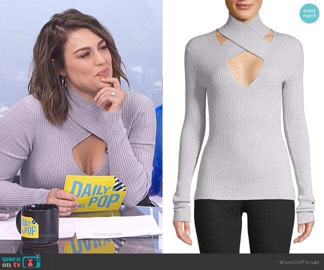 All In Wrap Cut-Out Sweater by Bailey 44 worn by Carissa Loethen Culiner on E! News