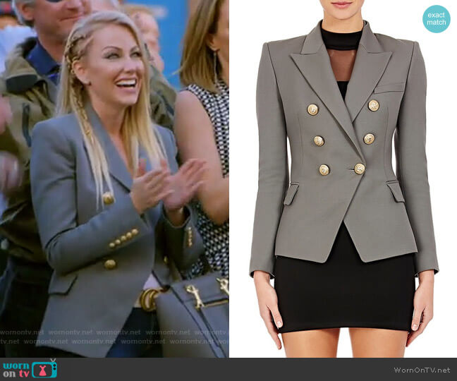 Wool Double-Breasted Blazer by Balmain worn by Stephanie Hollman on The Real Housewives of Dallas