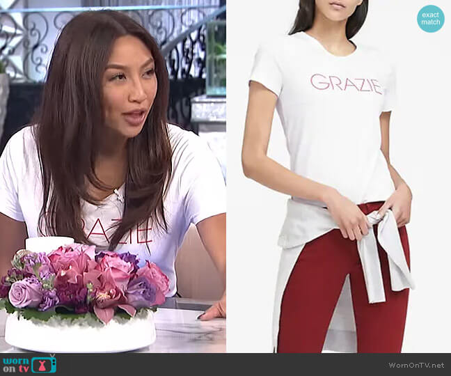 Cotton Graphic Crew by Banana Republic worn by Jeannie Mai on The Real