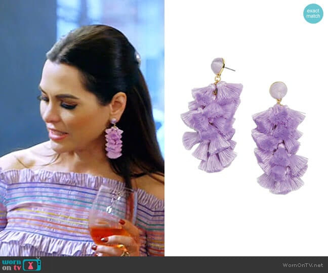 Contessa Tassel Earrings by Baublebar worn by D’Andra Simmons on The Real Housewives of Dallas