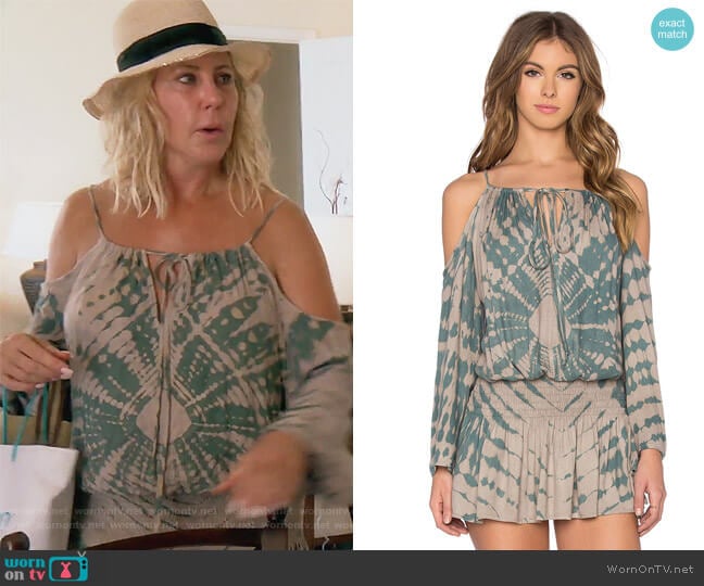 Shirred Waist Open Dress by Blue Life worn by Vicki Gunvalson on The Real Housewives of Orange County