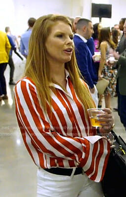 Brandi’s white and red striped shirt on The Real Housewives of Dallas