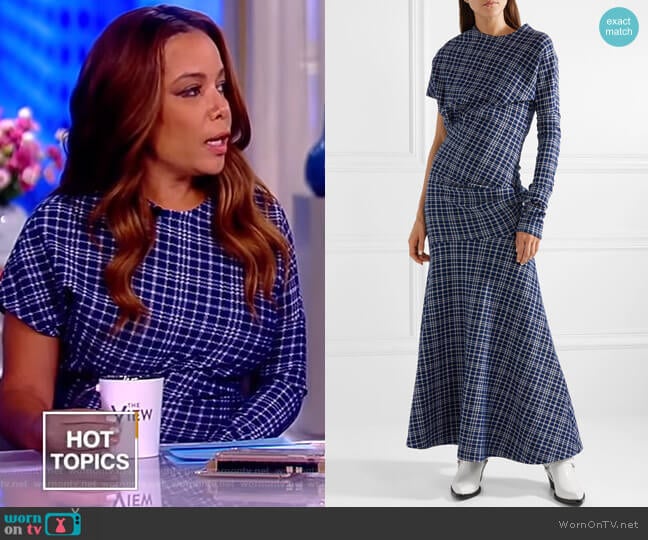 Prince of Wales maxi dress by Calvin Klein worn by Sunny Hostin on The View