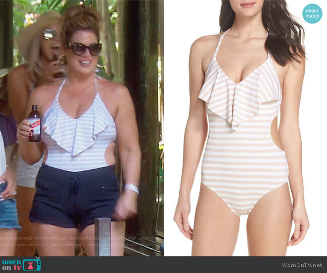 Ruffle One-Piece Swimsuit by Chelsea28 worn by Emily Simpson  on The Real Housewives of Orange County