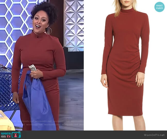 Mock Neck Body-Con Dress by Chelsea28 worn by Tamera Mowry on The Real