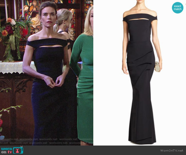 Chiara Boni La Petite Robe Melania Gown worn by Victoria Newman (Amelia Heinle) on The Young and the Restless