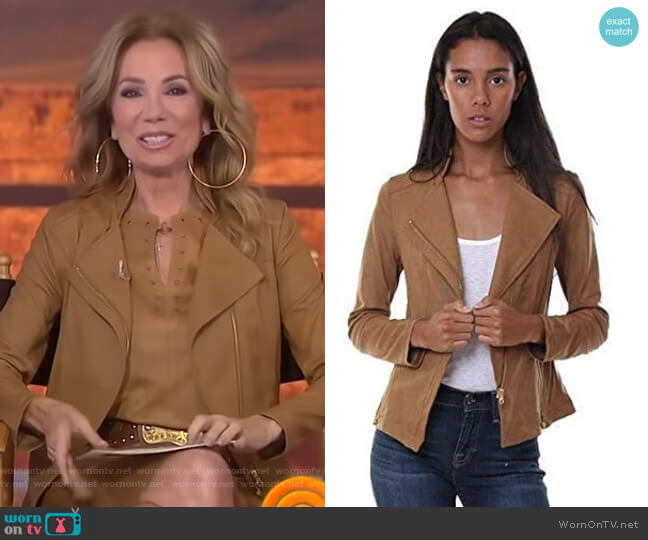 Liquid Leather Zip Jacket by Clara Sunwoo worn by Kathie Lee Gifford on Today