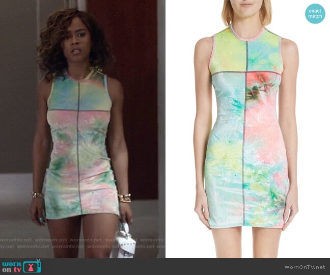 Tie Dye Velour Minidress by EcKhaus Latta worn by Tiana Brown (Serayah McNeill) on Empire