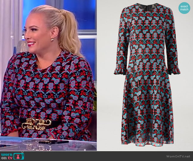 Pleated dress in cyber lace by Emporio Armani worn by Meghan McCain on The View