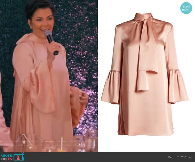 Pleated Silk Dress by Fendi worn by Kris Jenner on Keeping Up with the Kardashians