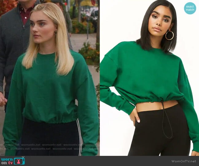 WornOnTV: Taylor’s green drawstring hem sweatshirt on American ...