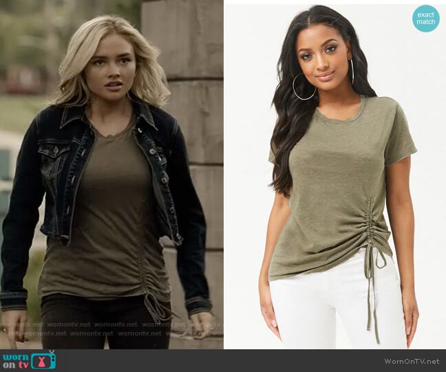 Ruched Drawstring Tee by Forever 21 worn by Lauren Strucker (Natalie Alyn Lind) on The Gifted