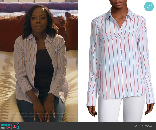 WornOnTV: Annalise’s blue striped top on How to Get Away with Murder ...