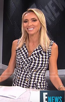 Giuliana’s black and white tweed dress on E! News