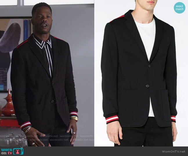 Stripe-Trimmed Blazer by Givenchy worn by Jeff Colby (Sam Adegoke) on Dynasty