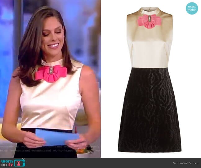 Bow Brooch Sleeveless Dress by Gucci worn by Abby Huntsman on The View