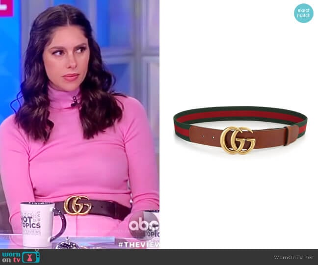 GG Webbing Belt by Gucci worn by Abby Huntsman on The View