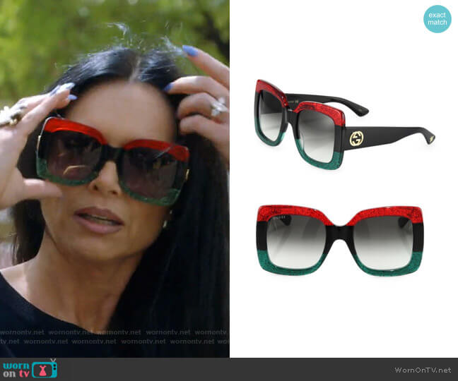 Square Sunglasses by Gucci worn by LeeAnne Locken on The Real Housewives of Dallas