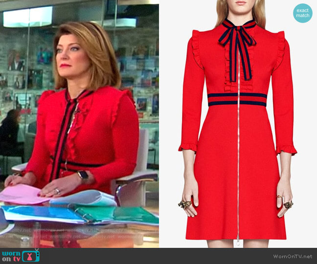 Viscose Jersey Dress by Gucci worn by Norah O'Donnell  on CBS Mornings