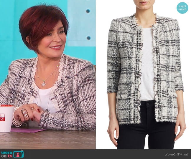 Blanca Plaid Tweed Jacket by IRO worn by Sharon Osbourne on The Talk